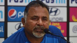 India’s bowling coach Bharat Arun during a press conference.(Getty Images) India’s bowling coach Bharat Arun during a press conference.(Getty Images)