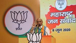 The BJP seems to have restarted the political activities as its leaders have been holding virtual rallies to drive home the party and the government’s message to its workers across the states. (Photo: @rajnathsingh) The BJP seems to have restarted the political activities as its leaders have been holding virtual rallies to drive home the party and the government’s message to its workers across the states. (Photo: @rajnathsingh)