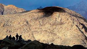 In this September 2018 photo, BRO workers are seen resting near Pangong Lake in Ladakh region In this September 2018 photo, BRO workers are seen resting near Pangong Lake in Ladakh region