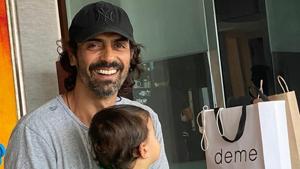 Arjun Rampal shared a picture with his son Arik on Instagram. Arjun Rampal shared a picture with his son Arik on Instagram.