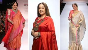 Nobody can rock sarees like Kirron Kher.(Pinterest/Instagram) Nobody can rock sarees like Kirron Kher.(Pinterest/Instagram)