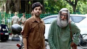 Amitabh Bachchan and Ayushmann Khurrana in a still from Gulabo Sitabo. Amitabh Bachchan and Ayushmann Khurrana in a still from Gulabo Sitabo.
