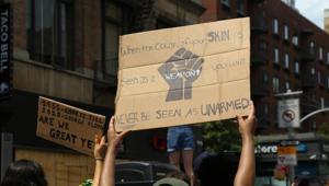 Protesters march in New York as demonstrations continue across the United States in protest of racism and police brutality sparked by the death of George Floyd in police custody in Minneapolis.(AP) Protesters march in New York as demonstrations continue across the United States in protest of racism and police brutality sparked by the death of George Floyd in police custody in Minneapolis.(AP)