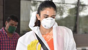 Rakul Preet Singh spotted at the airport.(Varinder Chawla) Rakul Preet Singh spotted at the airport.(Varinder Chawla)