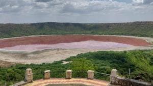 In the Lonar case, after local residents shared photographs with the Maharashtra forest department, the latter on Wednesday asked the National Environmental Engineering Research Institute (NEERI), Nagpur to assess why there has been a change in colour.(Maharashtra Forest Department) In the Lonar case, after local residents shared photographs with the Maharashtra forest department, the latter on Wednesday asked the National Environmental Engineering Research Institute (NEERI), Nagpur to assess why there has been a change in colour.(Maharashtra Forest Department)