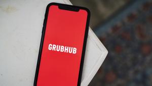 The logo for the Grubhub Inc. application is displayed on an Apple Inc. iPhone in an arranged photograph taken in the Brooklyn borough of New York, US.(Bloomberg) The logo for the Grubhub Inc. application is displayed on an Apple Inc. iPhone in an arranged photograph taken in the Brooklyn borough of New York, US.(Bloomberg)