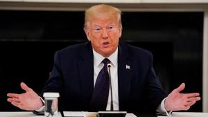 US President Donald Trump speaks in the State Dining Room at the White House in Washington, on June 8.(Reuters Photo) US President Donald Trump speaks in the State Dining Room at the White House in Washington, on June 8.(Reuters Photo)