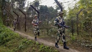 BSF officials said that smugglers are resorting to new modus operandi to smuggle contrabands and other items. Patrolling teams have seized at least three consignments in which contrabands were hidden inside cattle carcass.(PTI PHOTO.) BSF officials said that smugglers are resorting to new modus operandi to smuggle contrabands and other items. Patrolling teams have seized at least three consignments in which contrabands were hidden inside cattle carcass.(PTI PHOTO.)