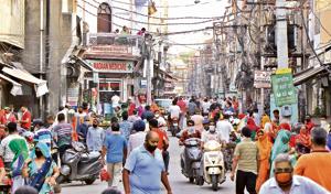 Public frenzy was witnessed at Habibganj area in civil lines, Ludhiana, after it was declared a containment zone on Friday.(Gurpreet Singh/HT) Public frenzy was witnessed at Habibganj area in civil lines, Ludhiana, after it was declared a containment zone on Friday.(Gurpreet Singh/HT)
