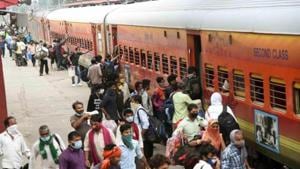 Of the total, a maximum of 32 trains will depart from Kerala while the destinations of most trains will be West Bengal (23), the railways said. (Photo Santosh Kumar/ Hindustan Times) Of the total, a maximum of 32 trains will depart from Kerala while the destinations of most trains will be West Bengal (23), the railways said. (Photo Santosh Kumar/ Hindustan Times)