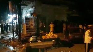 Initial reports suggest that the explosive material was planted in a nearby electric pole, police spokesperson said.(@KZHsays/Twitter Photo) Initial reports suggest that the explosive material was planted in a nearby electric pole, police spokesperson said.(@KZHsays/Twitter Photo)