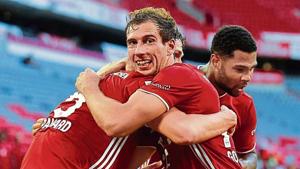 Bayern Munich players didn’t mind getting into a huddle during their match on Saturday.(REUTERS) Bayern Munich players didn’t mind getting into a huddle during their match on Saturday.(REUTERS)