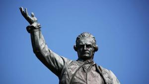 Australian police said they arrested two women after a statute of British explorer James Cook was defaced early on Sunday in Sydney.(REUTERS) Australian police said they arrested two women after a statute of British explorer James Cook was defaced early on Sunday in Sydney.(REUTERS)
