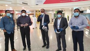 Hari Kumar(second from left) chartered an Air Arabia aircraft to fly 120 of his employees and 50 others to Kochi.(Sourced) Hari Kumar(second from left) chartered an Air Arabia aircraft to fly 120 of his employees and 50 others to Kochi.(Sourced)