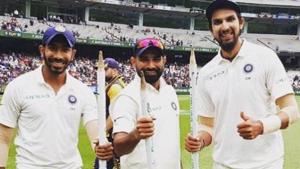 File image of Jasprit Bumrah, Mohammed Shami and Ishant Sharma.(Twitter/Jasprit Bumrah) File image of Jasprit Bumrah, Mohammed Shami and Ishant Sharma.(Twitter/Jasprit Bumrah)