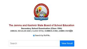 JKBOSE 10th results 2020.(Screengrab) JKBOSE 10th results 2020.(Screengrab)