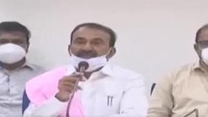 Telangana health minister Eatala Rajender told reporters that the private labs authorised by the Indian Council of Medical Research (ICMR) in the state would not charge more than Rs 2,200 per person for a single Covid-19 diagnostic test. (Photo @IPRTelangana) Telangana health minister Eatala Rajender told reporters that the private labs authorised by the Indian Council of Medical Research (ICMR) in the state would not charge more than Rs 2,200 per person for a single Covid-19 diagnostic test. (Photo @IPRTelangana)