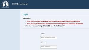 TISS Recruitment 2020. (Screengrab) TISS Recruitment 2020. (Screengrab)