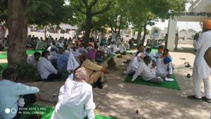The Bharatiya Kisan Union (Charauni) held a ‘mahapanchayat’ in Ambala’s Saha on Tuesday(HT PHOTO) The Bharatiya Kisan Union (Charauni) held a ‘mahapanchayat’ in Ambala’s Saha on Tuesday(HT PHOTO)