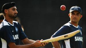 Harbhajan Singh with Sourav Ganguly.(Getty Images) Harbhajan Singh with Sourav Ganguly.(Getty Images)