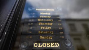 A closed sign hangs in the door of a temporarily closed down retail outlet in Norwich, U.K., on Tuesday, June 9, 2020. With the economy on course for its deepest recession for at least a century, the Boris Johnson government is now paying the wages of more than nine million workers to stave off mass unemployment.(Bloomberg) A closed sign hangs in the door of a temporarily closed down retail outlet in Norwich, U.K., on Tuesday, June 9, 2020. With the economy on course for its deepest recession for at least a century, the Boris Johnson government is now paying the wages of more than nine million workers to stave off mass unemployment.(Bloomberg)