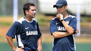 Sachin Tendulkar and Gary Kirsten during a nets session in 2010.(Getty Images) Sachin Tendulkar and Gary Kirsten during a nets session in 2010.(Getty Images)