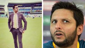 File image of Aakash Chopra and Shahid Afridi.(HT Collage) File image of Aakash Chopra and Shahid Afridi.(HT Collage)