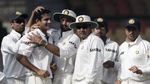 Mohammad Kaif with Sachin Tendulkar, Virender Sehwag, Gautam Gambhir, Irfan Pathan, Harbhajan Singh. File photo.(Getty Images) Mohammad Kaif with Sachin Tendulkar, Virender Sehwag, Gautam Gambhir, Irfan Pathan, Harbhajan Singh. File photo.(Getty Images)
