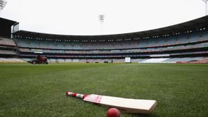 A bat and ball are seen on the turf ahead of day 2 of the Sheffield Shield match between Victoria and Western Australia at Melbourne Cricket Ground on November 26, 2014 in Melbourne, Australia.(Getty Images) A bat and ball are seen on the turf ahead of day 2 of the Sheffield Shield match between Victoria and Western Australia at Melbourne Cricket Ground on November 26, 2014 in Melbourne, Australia.(Getty Images)