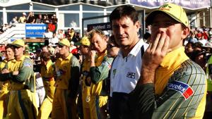 Australian team after their loss to Bangladesh.(Getty Images) Australian team after their loss to Bangladesh.(Getty Images)