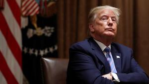 Trump signed the bill with no ceremony, issuing a statement in which he said a sanctions provision intruded on executive authority and he would regard it as non-binding.(REUTERS) Trump signed the bill with no ceremony, issuing a statement in which he said a sanctions provision intruded on executive authority and he would regard it as non-binding.(REUTERS)