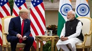 Prime Minister Narendra Modi with US president Donald Trump during a meeting at Hyderabad House in New Delhi in February 2020.(Reuters Photo) Prime Minister Narendra Modi with US president Donald Trump during a meeting at Hyderabad House in New Delhi in February 2020.(Reuters Photo)