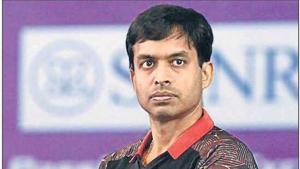 Pullela Gopichand during India Open in March, 2019.(MOHD ZAKIR/HT) Pullela Gopichand during India Open in March, 2019.(MOHD ZAKIR/HT)