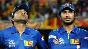 Mahela Jayawardene and Kumar Sangakkar took immediate exception to Mahindananda Aluthgamage’s accusation.(Getty Images) Mahela Jayawardene and Kumar Sangakkar took immediate exception to Mahindananda Aluthgamage’s accusation.(Getty Images)
