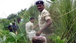 In this picture dated August 17, 2016, policemen are seen with recovered poisonous liquor in a field at Harkhua Khajurbari village in Gopalganj district of Bihar.(File photo: PTI) In this picture dated August 17, 2016, policemen are seen with recovered poisonous liquor in a field at Harkhua Khajurbari village in Gopalganj district of Bihar.(File photo: PTI)