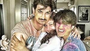 Sushant Singh Rajput, Ankita Lokhande and Sandip Singh pose in happier times. Sushant Singh Rajput, Ankita Lokhande and Sandip Singh pose in happier times.