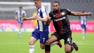Berlin’s Krzysztof Piatek in action with Leverkusen’s Jonathan Tah.(Reuters) Berlin’s Krzysztof Piatek in action with Leverkusen’s Jonathan Tah.(Reuters)