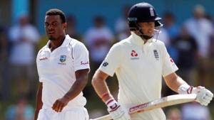 Shannon Gabriel with England's Joe Root.(Action Images via Reuters) Shannon Gabriel with England's Joe Root.(Action Images via Reuters)