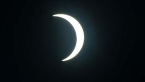 The annular solar eclipse as seen in Ludhiana, Punjab today.(Gurpreet Singh/HT Photo) The annular solar eclipse as seen in Ludhiana, Punjab today.(Gurpreet Singh/HT Photo)