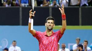 Serbia's Novak Djokovic celebrates after his match against Croatia's Borna Coric.(REUTERS) Serbia's Novak Djokovic celebrates after his match against Croatia's Borna Coric.(REUTERS)
