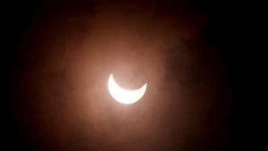 The annular solar eclipse is seen from Rajpath in New Delhi, on June 21.(Reuters Photo) The annular solar eclipse is seen from Rajpath in New Delhi, on June 21.(Reuters Photo)