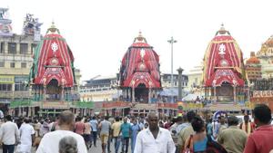 The Rath Yatra festival lasts for 10 to 12 days and involves a procession of chariots containing the deities Lord Jagannatha, his brother Lord Balabhadra and sister Devi Subhadra.(ANI photo) The Rath Yatra festival lasts for 10 to 12 days and involves a procession of chariots containing the deities Lord Jagannatha, his brother Lord Balabhadra and sister Devi Subhadra.(ANI photo)