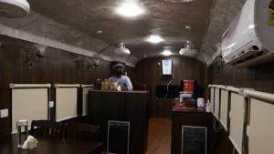The image shows the interior of the coach restaurant.(Twitter/@ANI) The image shows the interior of the coach restaurant.(Twitter/@ANI)