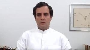 At a news conference last month, Gandhi had indicated that he will not return as the party chief anytime soon amid speculation about his active involvement in organisational matters and series of conversations with global leaders and experts on the Covid-19 crisis. (Videograb) At a news conference last month, Gandhi had indicated that he will not return as the party chief anytime soon amid speculation about his active involvement in organisational matters and series of conversations with global leaders and experts on the Covid-19 crisis. (Videograb)
