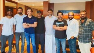 Team Vaariyamkunnan including Prithviraj Sukumar pose for the camera. Team Vaariyamkunnan including Prithviraj Sukumar pose for the camera.