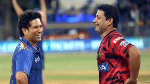 File image of Sachin Tendulkar and Piyush Chawla.(BCCI) File image of Sachin Tendulkar and Piyush Chawla.(BCCI)