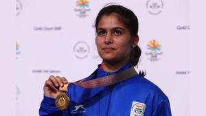 File image of Manu Bhaker.(AFP) File image of Manu Bhaker.(AFP)