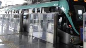 The sector 50 metro station is located on 29.7 km Aqua Line that connects Noida’s sector 51 with Greater Noida’s sector Delta Metro station.. (Photo by Sunil Ghosh / Hindustan Times) The sector 50 metro station is located on 29.7 km Aqua Line that connects Noida’s sector 51 with Greater Noida’s sector Delta Metro station.. (Photo by Sunil Ghosh / Hindustan Times)