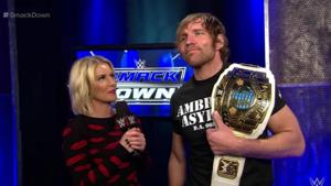 Renee Young with Jon Moxley(former Dean Ambrose).(WWE)