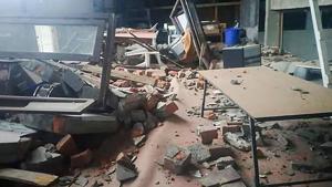Debris inside a damaged building, after an earthquake of 5.3 magnitude hit Mizoram, in Champhai district on June 22, 2020.(PTI Photo) Debris inside a damaged building, after an earthquake of 5.3 magnitude hit Mizoram, in Champhai district on June 22, 2020.(PTI Photo)